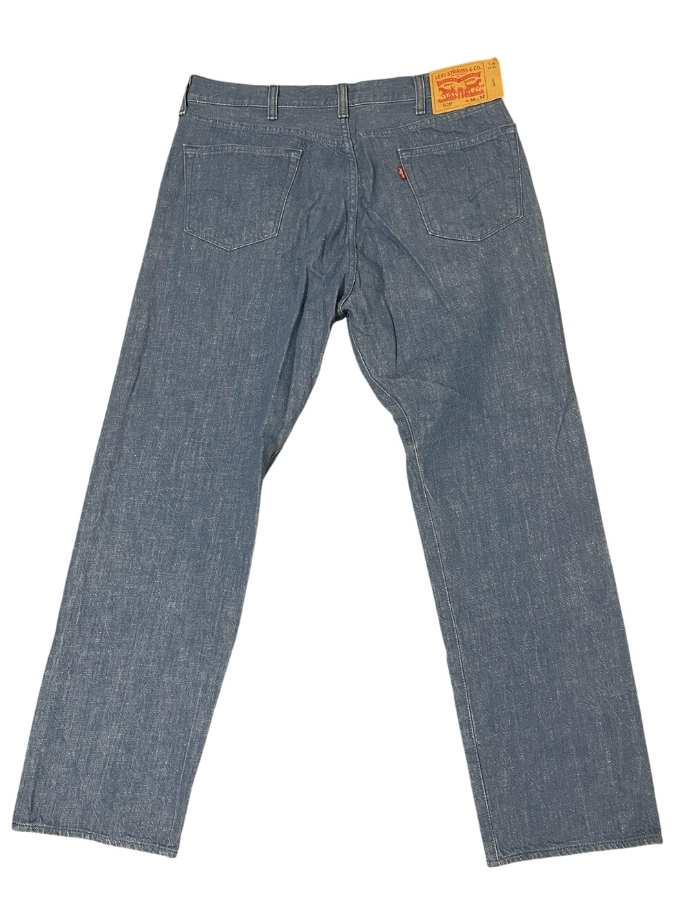 Levi's 501 Jeans Mens 38x32 Light Wash White Oak Cone Denim Straight Leg Pants